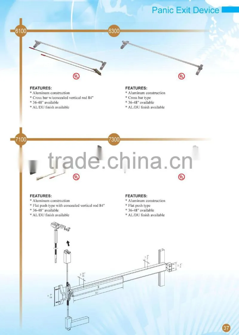 Thread Rod Extension for Vertical Rod Panic Exit Bar Device