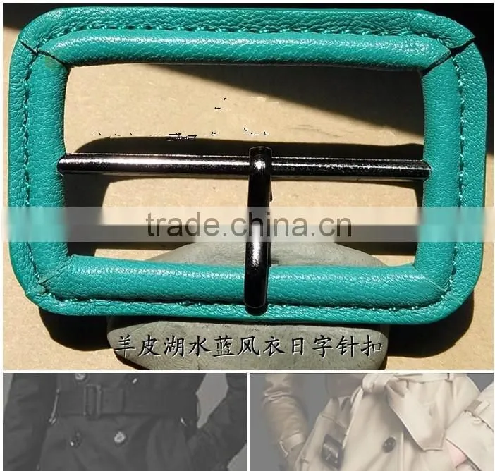 Real Leather Covered Coats Waistband Belt Buckles