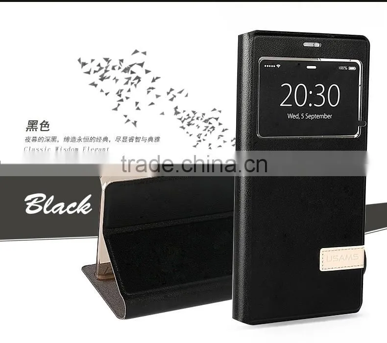 USAMS Muge Series PU Leather Flip Case for Xiaomi 5 with PC Back Cover Wallet Case with View Window MT-5313