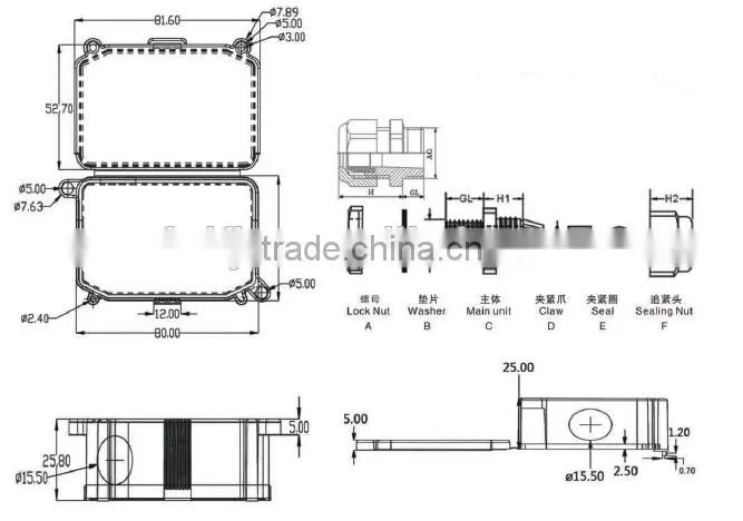 Electrical junction box ip66
