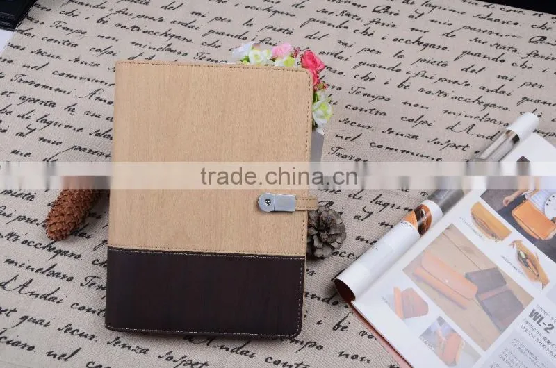 2015 Fashion Custom Multifunction Business Leather Factory Power Bank Notebook