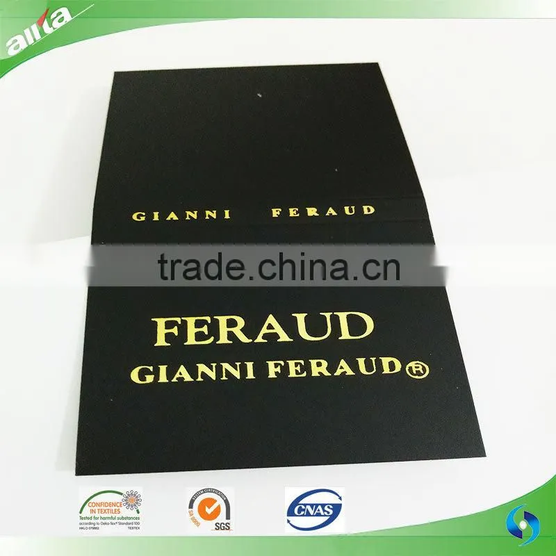 2015 New Fashion Design folded clothing hang tag customized in Allta Group