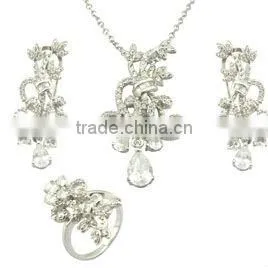 Elegant 925 sliver luxury Jewelry set rhodium plating