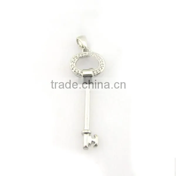 key shaped pendant sterling silver pendant