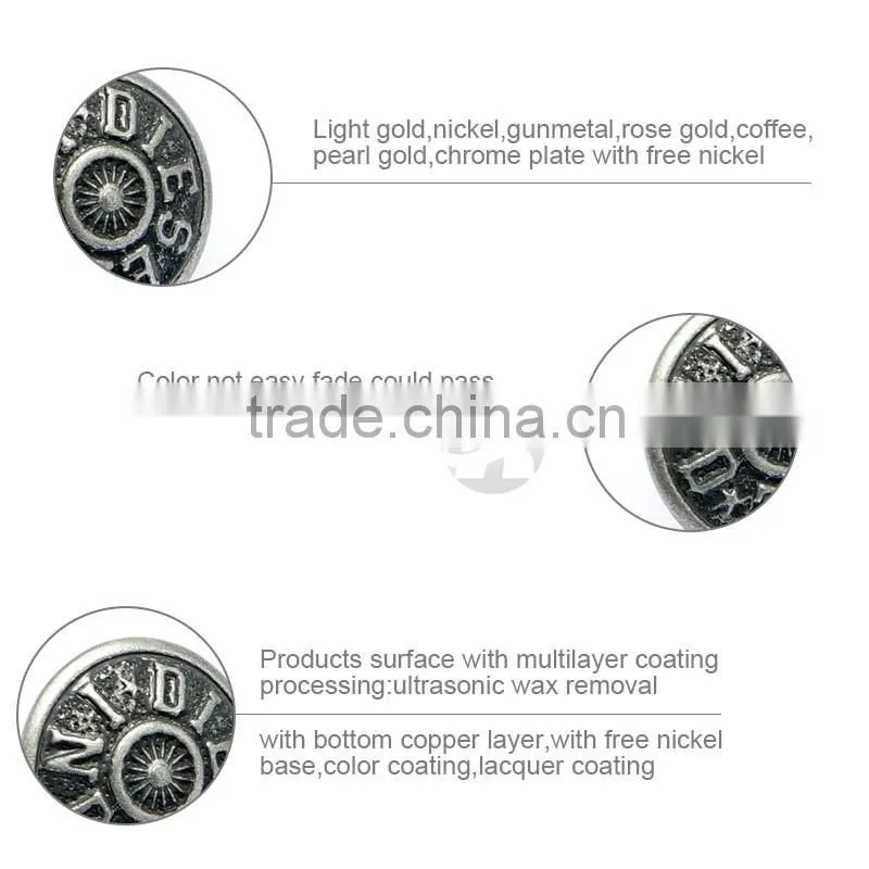 High Quality Brass Custom Metal Button Jeans