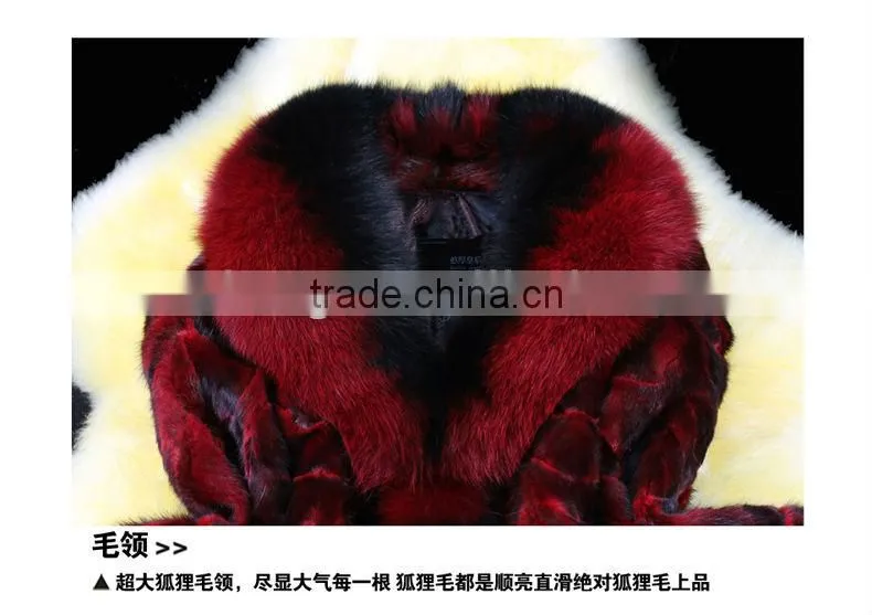 Newest Mink Fur Coat Women Fashion Fox Wool Fur Coat 2013 "11"