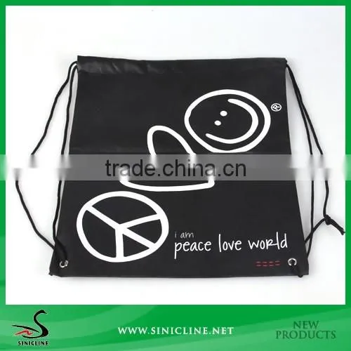 Sinicline Customized non-woven Drawstring Bag with glossy finish