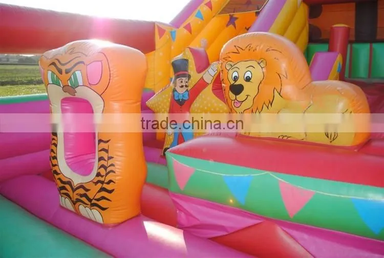 2016 super inflatable circus play beds for children,joker animal inflatable fun city bouncer
