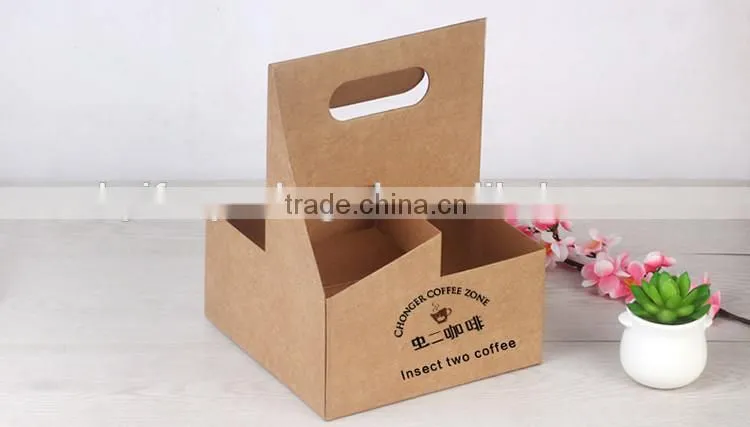 Take away Disposable Kraft Paper Coffee Cup Drink Carrier, coffee paper cup holder