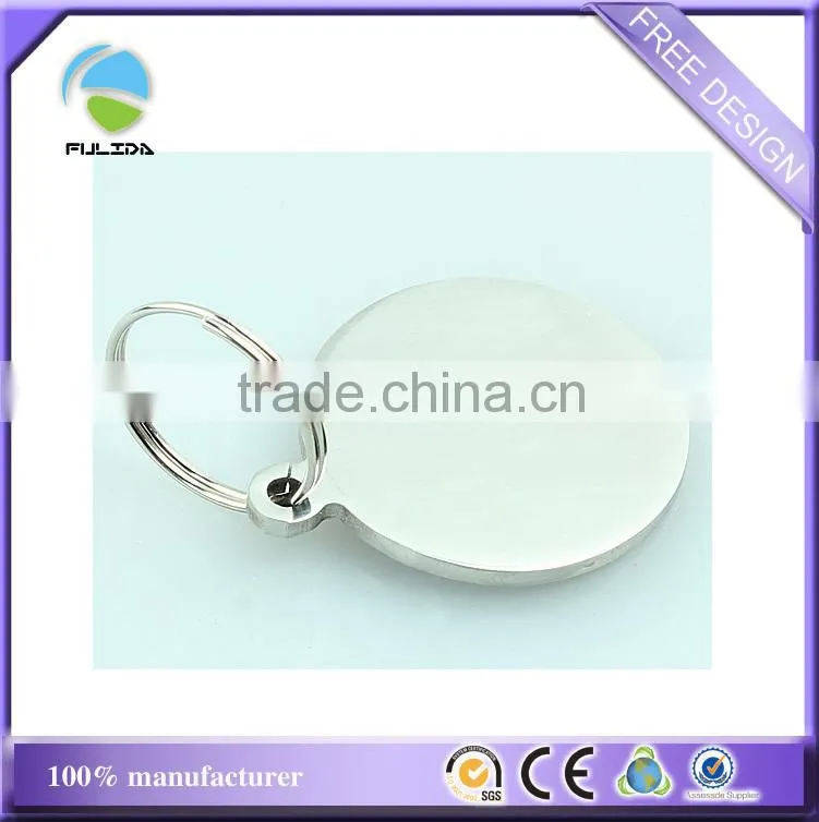 custom metal zinc alloy brass dog tag keychain with 80cm chain