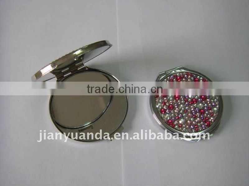 Metal makeup mirror compact mirror / beauty jewelry mirror / Round aluminum compact mirror