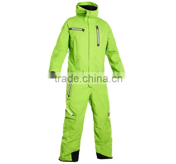 Waterproof breathable winter adult nylon one piece ski jumpsuit