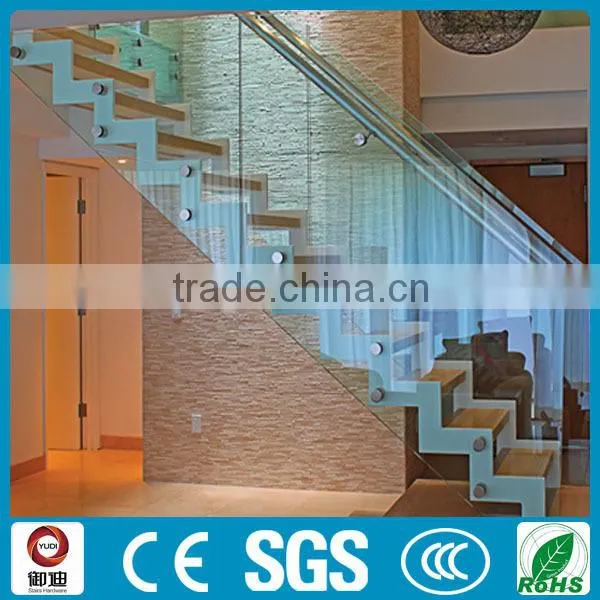 Stainless Beam and Wood Tread Helical Stair