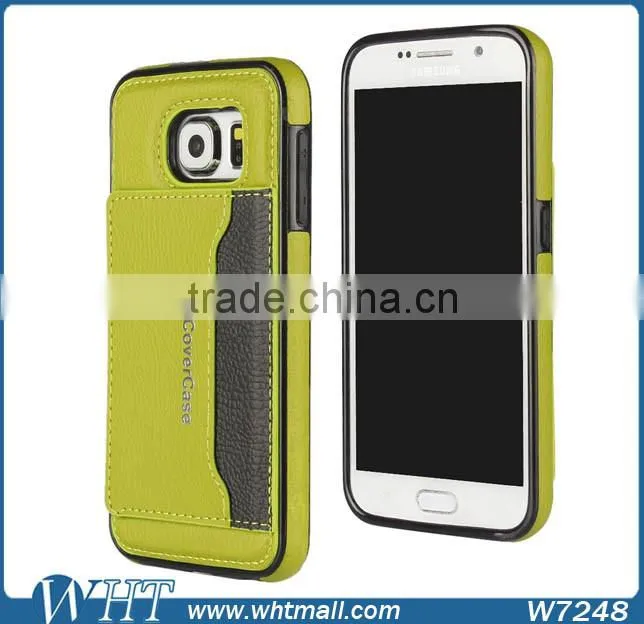 Mobile Phone Accessories Luxury Leather Card Case for Samsung S6