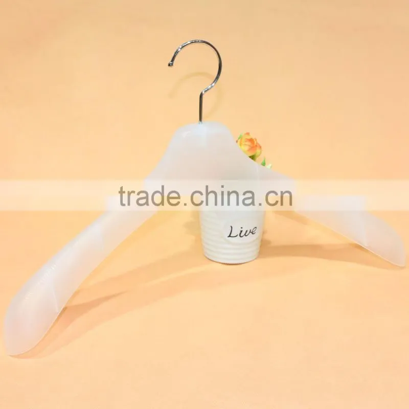 High class dress hanger white plastic hanger with metal hook