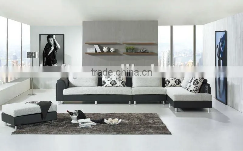 High quality wooden fabric sofa