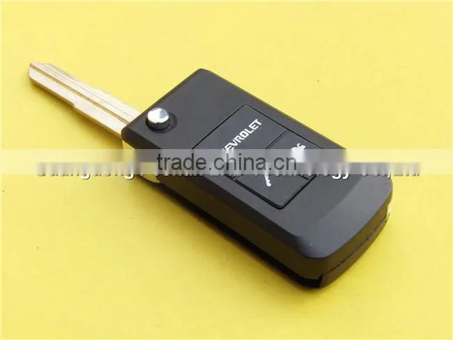 2 buttons remote flip folding key fob case for Chevrolet Lova