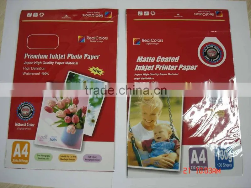 inkjet Matte coated photo paper 108,128,180g (Compatible with inkjet printers)