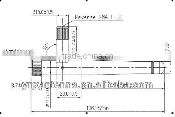2.4ghz wifi antenna omni directional antenna with right angle SMA male