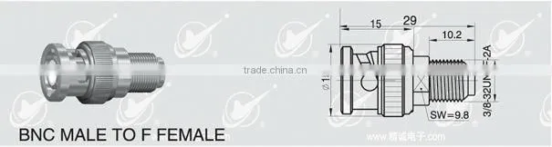 BNC male to F female adapter connector