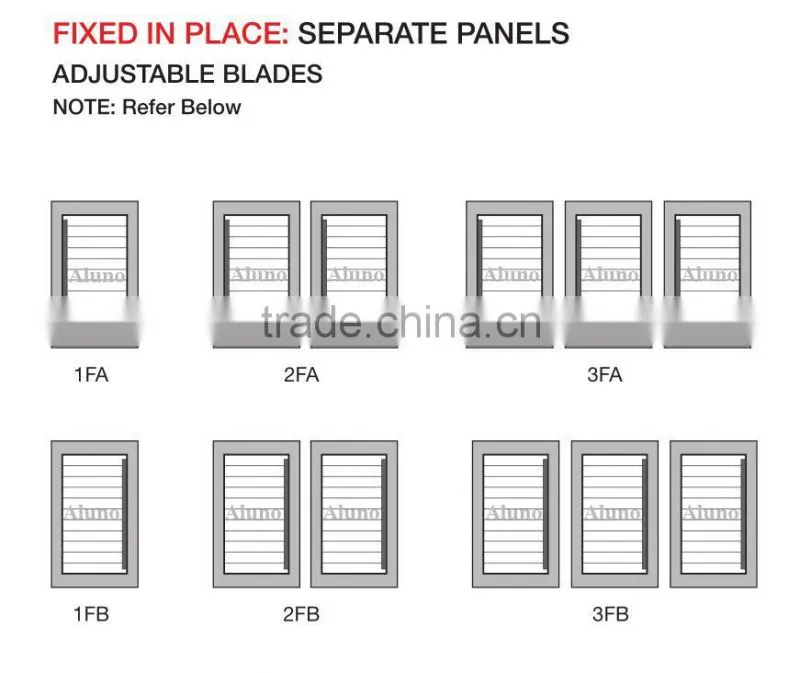 Aluminium Louvered Bifold Shutters/Louvered Bifold Window Shutters for Outdoor