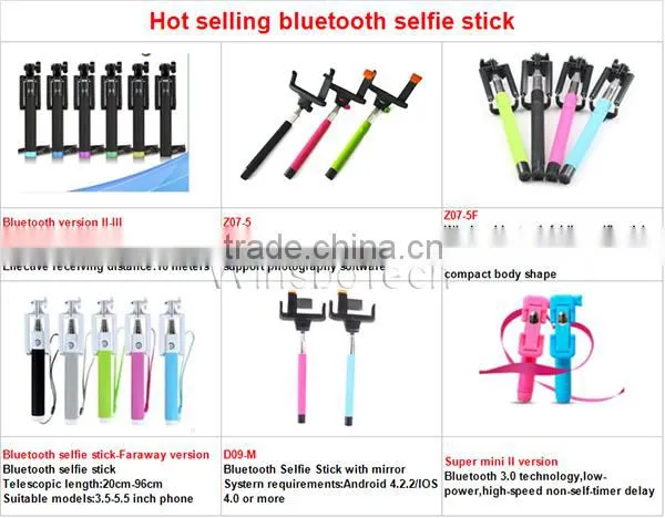 2015 wholesale promotional cheap wired selfie stick