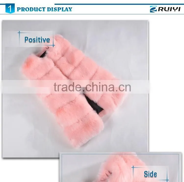 women pink pattern faux fur vest fake fur vest
