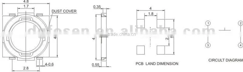 12 volt tact switch 5mm TS-1501