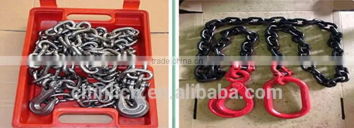 Galvanized chain with clevis or eye grab hooks on both end high test 5/16"X30' heavy duty tow chains