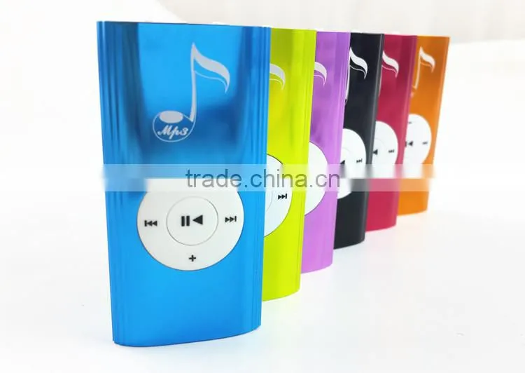 Fashion slim mini clip digital music mp3 player with built in speaker