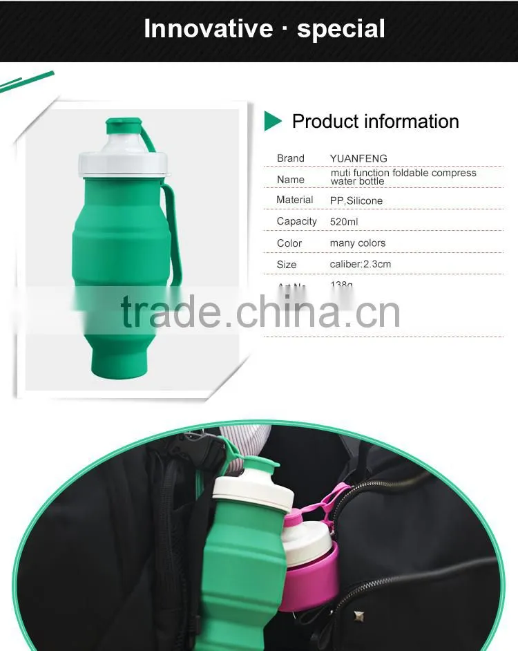 Wholesale Unique Design Silicone Disposable Drinking Bottle