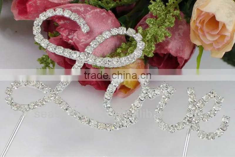 Hot Sale Crystal Letter Wedding Cake Topper