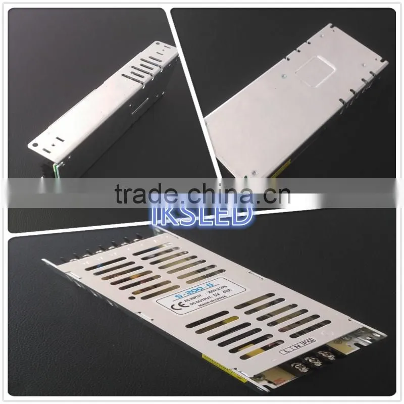 Full power supply, 5V 40A power supply 200w for led products