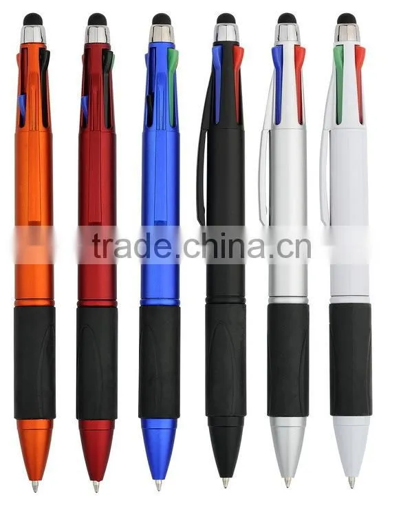 plastic tricolor pen stylus for promotion