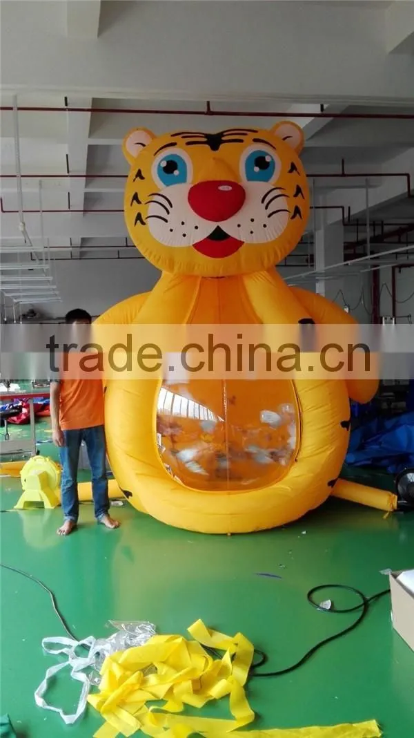 inflatable tiger cash machine / cartoon tiger shaped protable inflatable money machine
