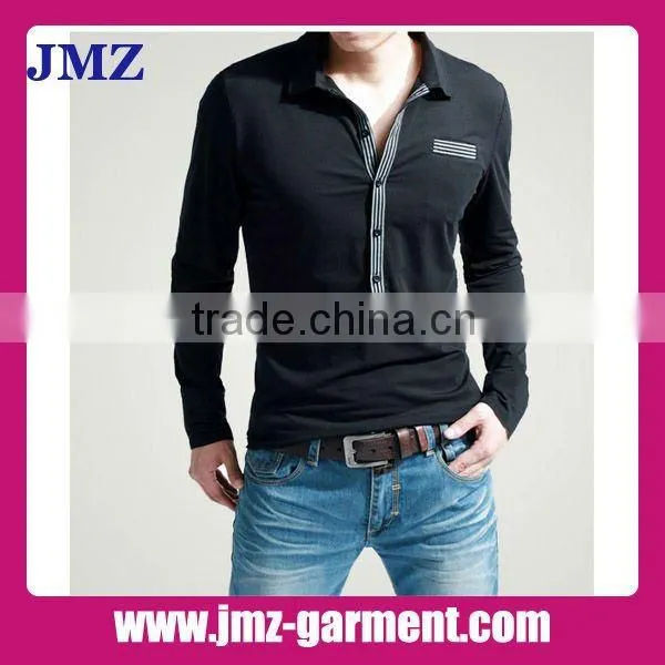 100% cotton long sleeve men's polo shirt