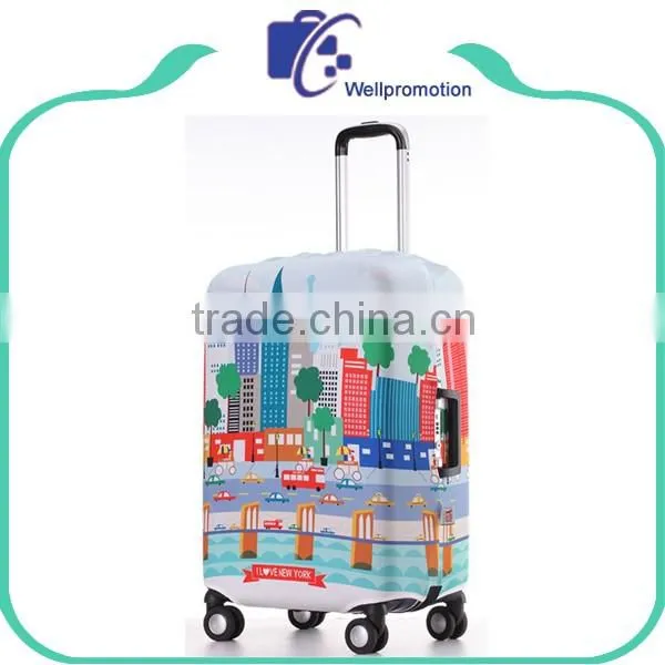 Wholesale colorful printing elastic spandex travel luggage cover