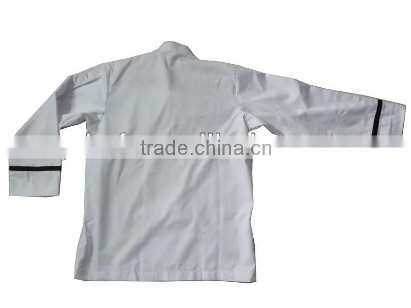2014 Mens Double Breasted Chef Uniform Contrast Piping Chef Coat