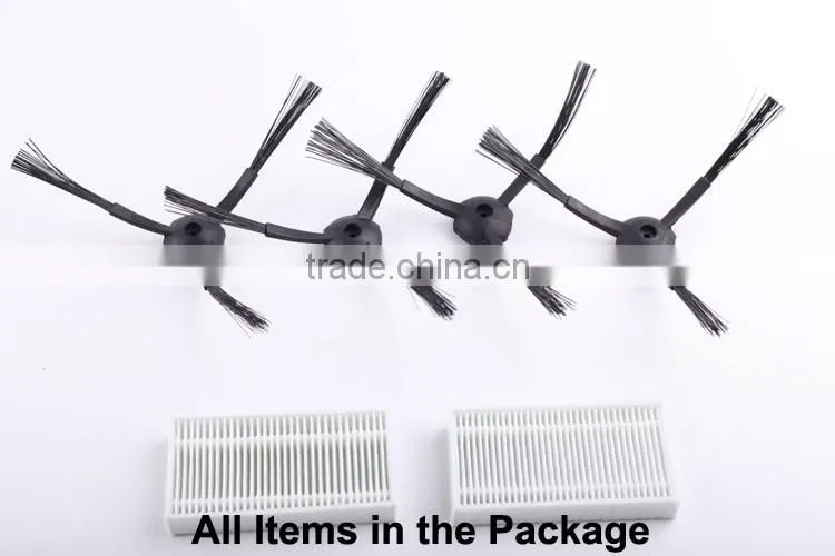 ((For B2000, B3000) Spare Parts Pack for Robot Vacuum Cleaner, Including Side Brush x 4pcs + HEPA Filter x 2pcs