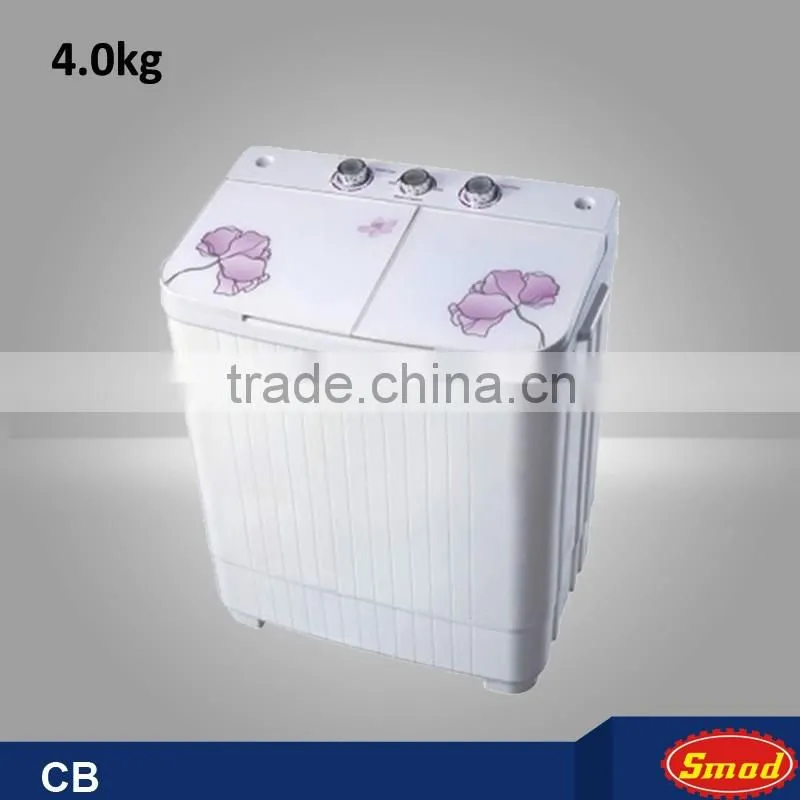 6.0kg two tubs decorated plastic washing machine with spin dryer
