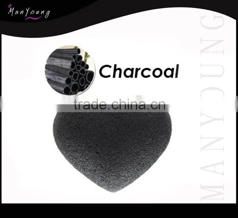 Heart shap charcoal konjac sponge