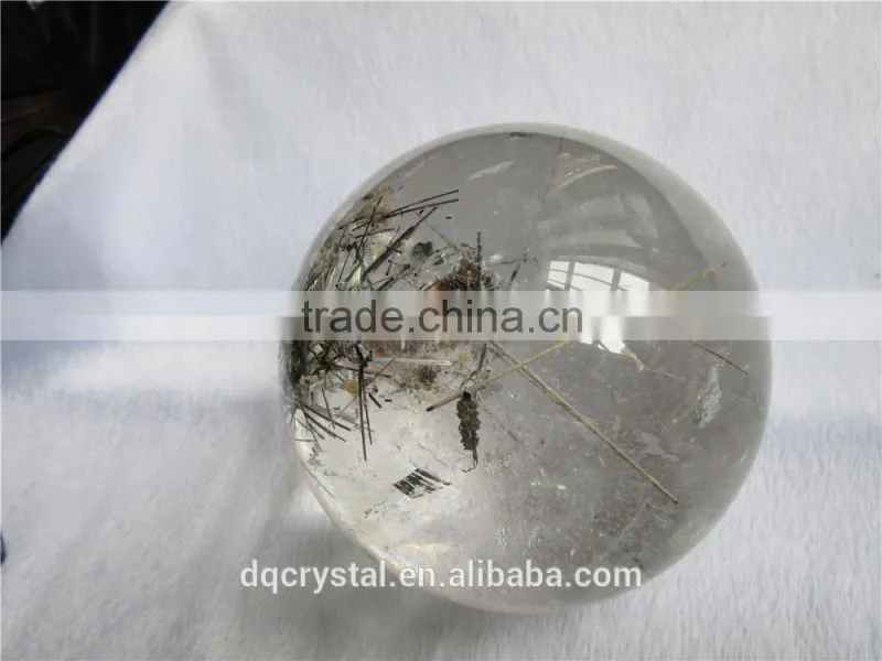 2015 Factory direct customed wholesale natural black rutilated quartz crystal ball