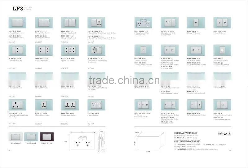 new design crystal panel 20a wall socket