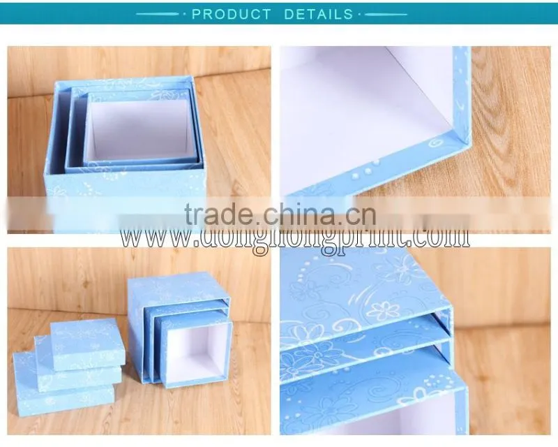 Square delicate pattern custom printed hat box