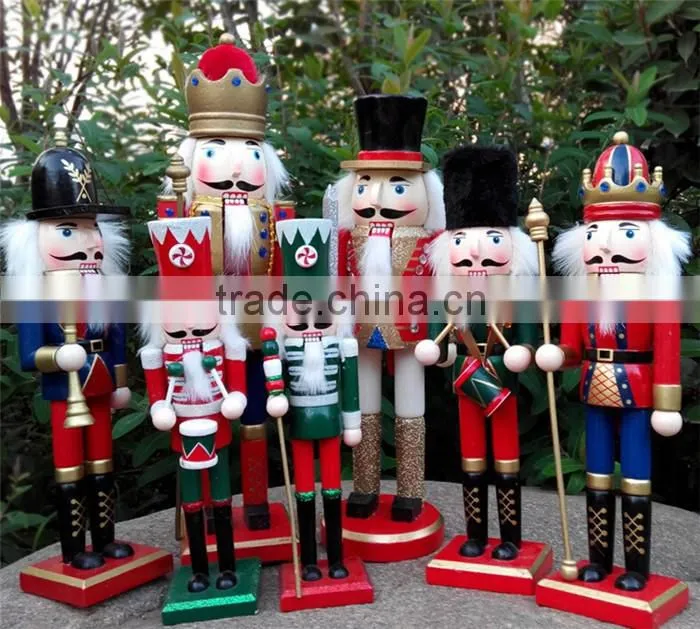 Handmade wooden christmas decoration nutcracker,24cm tall nutcracker soldier