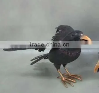 decorative handpainted metal crow halloween decoration