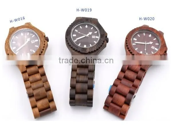 Hot selling japan movement quartz wood watch
