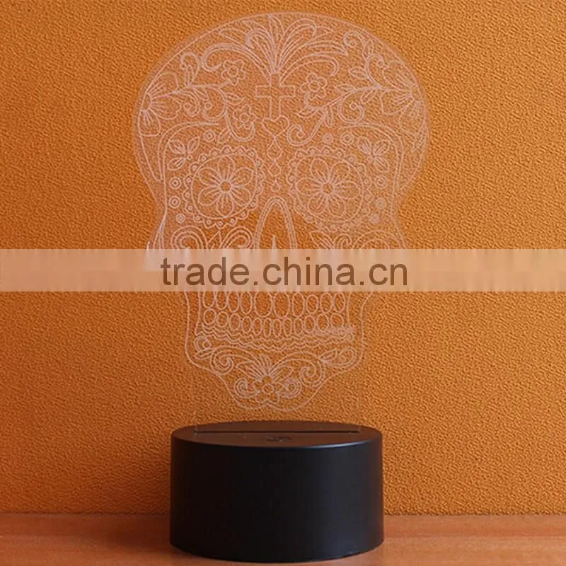 Customizable 7 Colors Light Flashing LED Night Light Creative Acrylic Decoration Night Light For Halloween Christmas