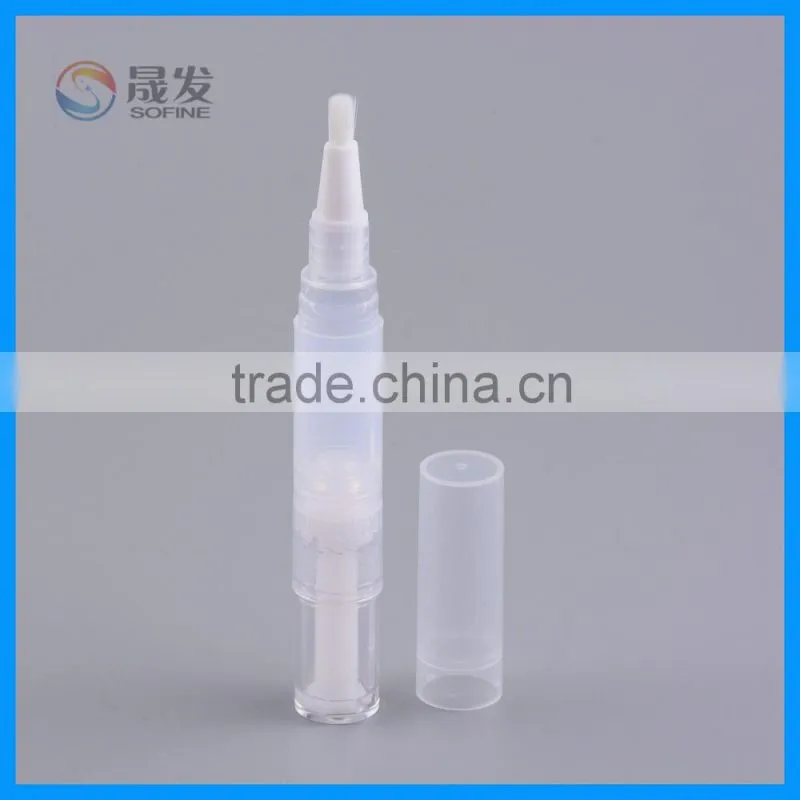 Plastic personal care essence bottle with brush