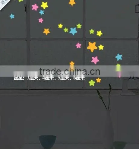 star shape glow in dark sticker